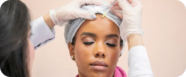 woman receiving injectable