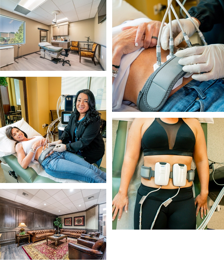 patient receiving body contouring treatments