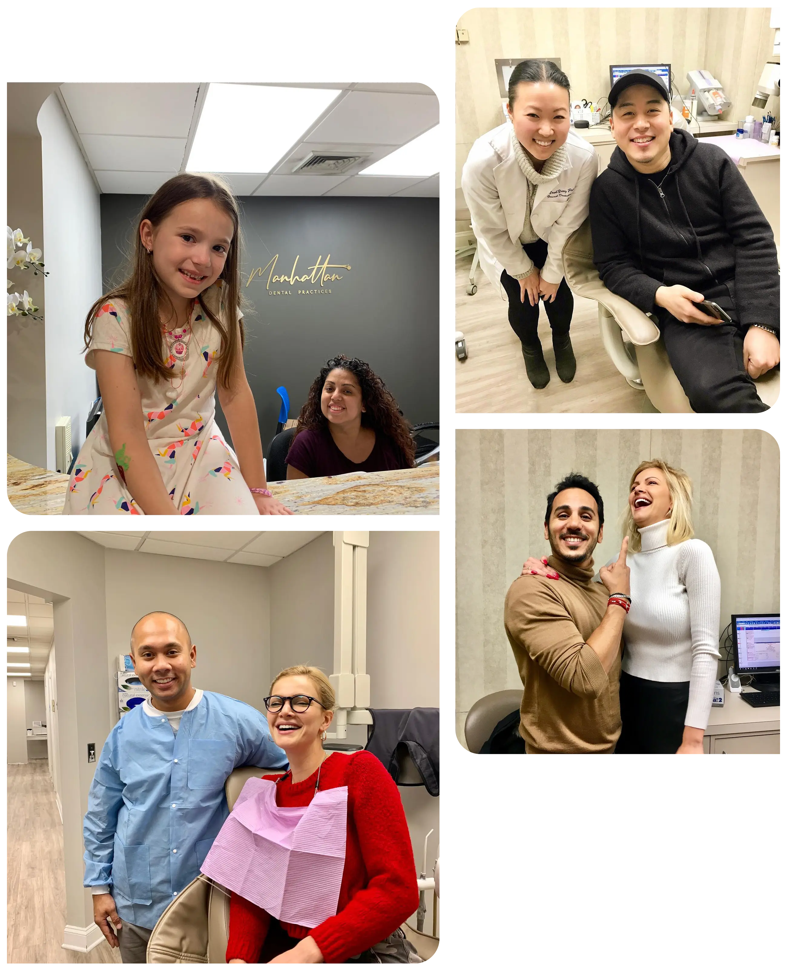 collage of dental office photos