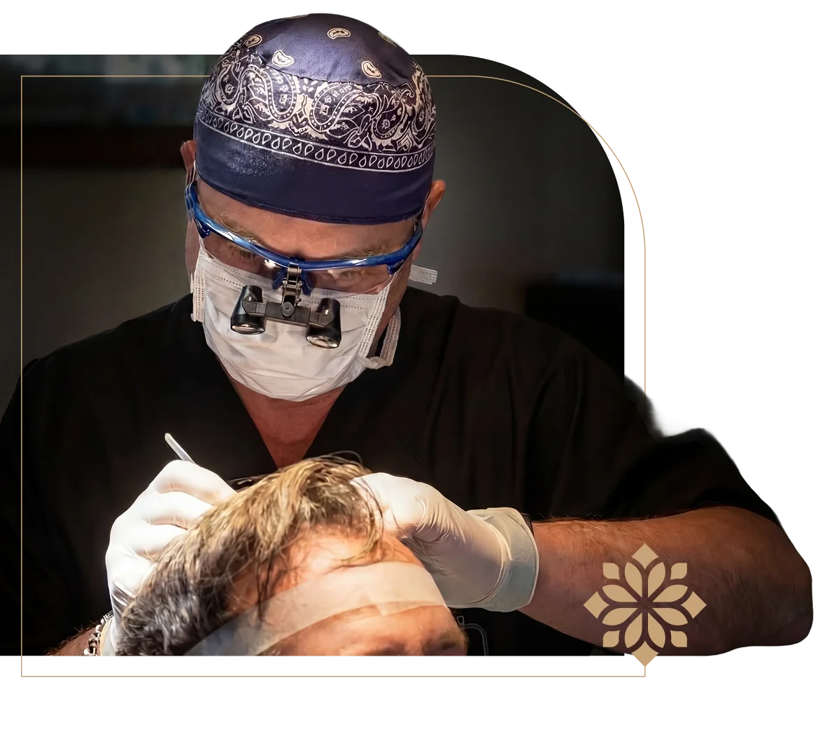 Dr. Bernardino Arocha working on patient