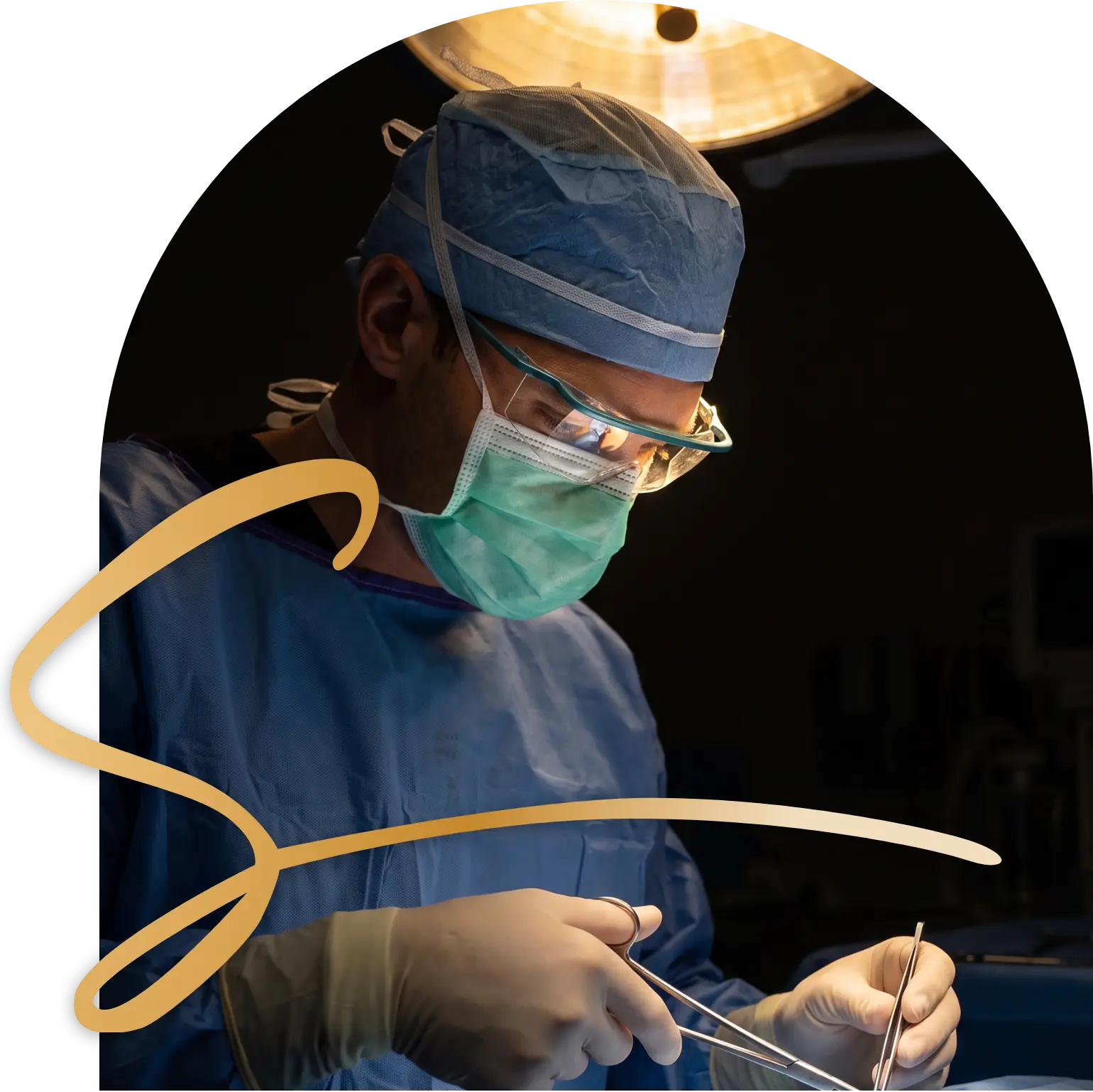 Dr. Brown closing an incision with fine sutures in the operating room