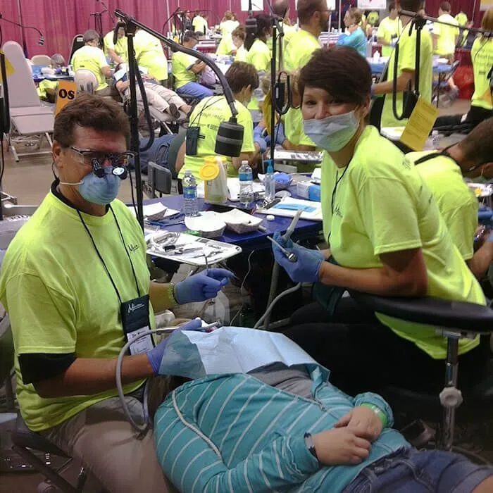 Dental team volunteering