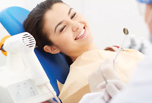 woman at a dentist appointment