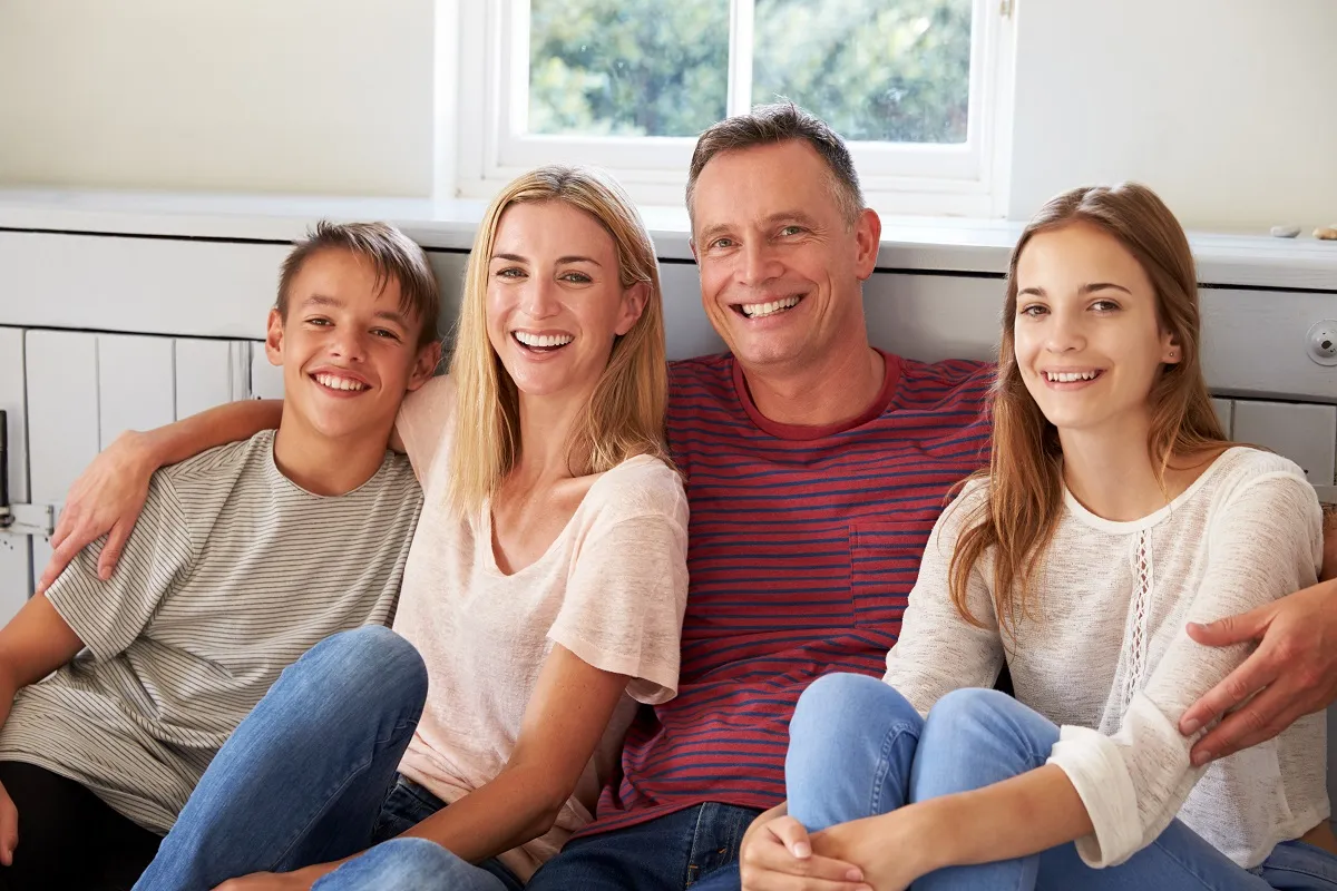 seated family