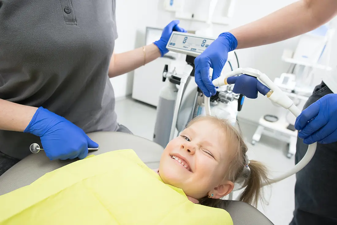 Child smiling before nitrous oxide