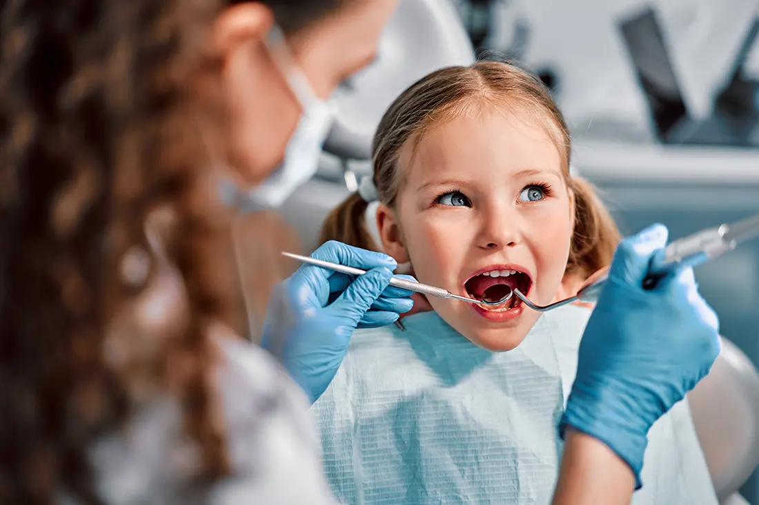 Child during dental exam